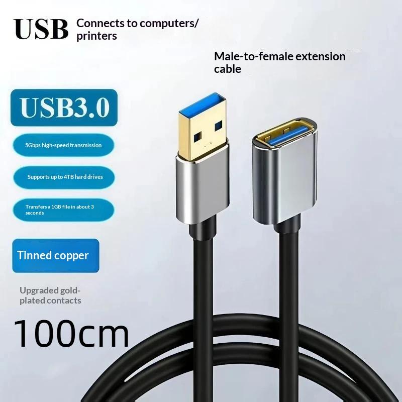 Usb 3.0 Extension Cable Extender Cord Fast Extension Data Transfer Wire 0.3/0.5/1/1.5/2M For Smart Tv One Ssd Pc Laptop