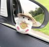 Cute Personalized Car Straw Hat Hamster Car Interior Decoration Window Edge Car Decoration Auto Interior Dashboard Accessories