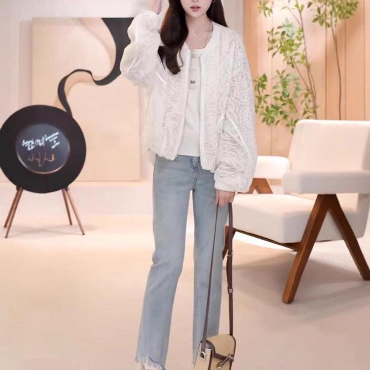 2025 Spring Women's Petite Lace Sunscreen Jacket - New Fashionable Casual Style.