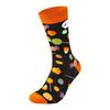 Comfortable Halloween Cotton Socks Elastic Fit Breathable Festive Pumpkin Bat Patterns For Daily Wear