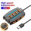 RGB Backlight 10 In 1 USB2.0 HUB USB Adapter USB Port Expander  Mouse Keyobard Printer