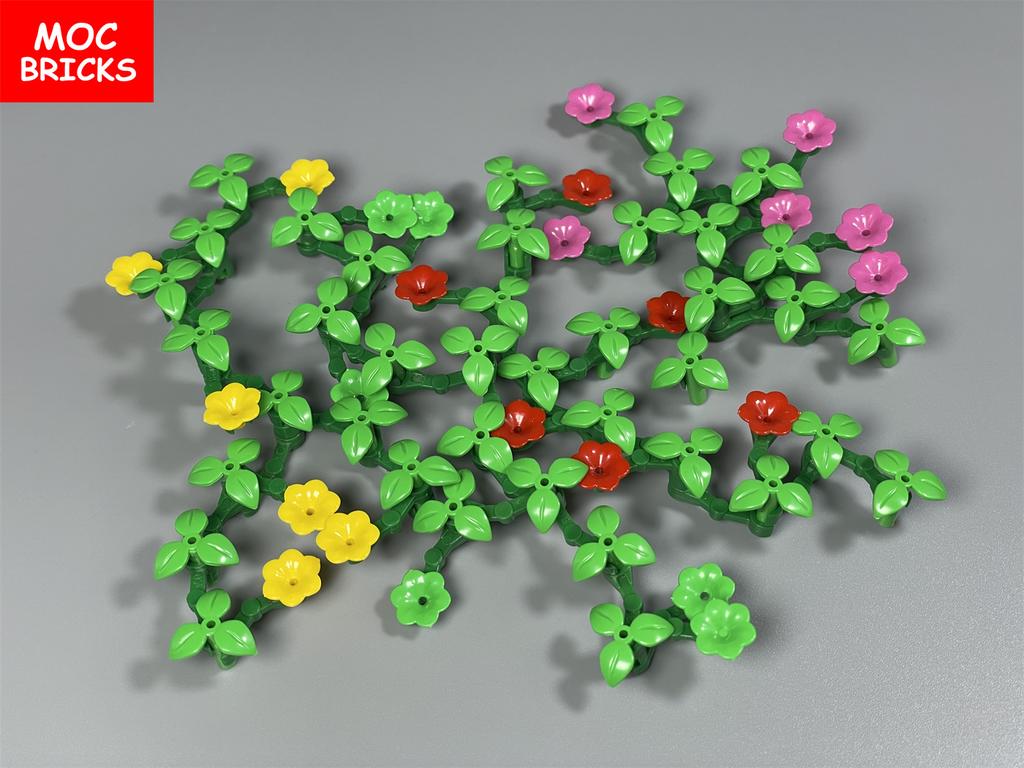 MOC Blocks Flower Morning Glory Bushes Vine DO IT YOURSELF Wall Home Plant Garden City Decor Assembled Particles Dolls Children Playthings