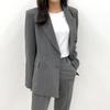 Style Latte Women Stripe Span Double Jacket Semi Tailored Suit