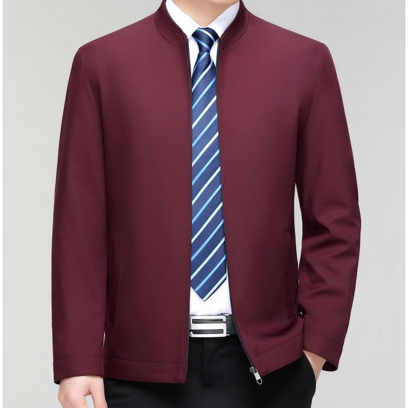 New Men's Jacket Spring and Autumn Jacket Middle-aged High-end Business Casual Jacket Dad Lapel Top