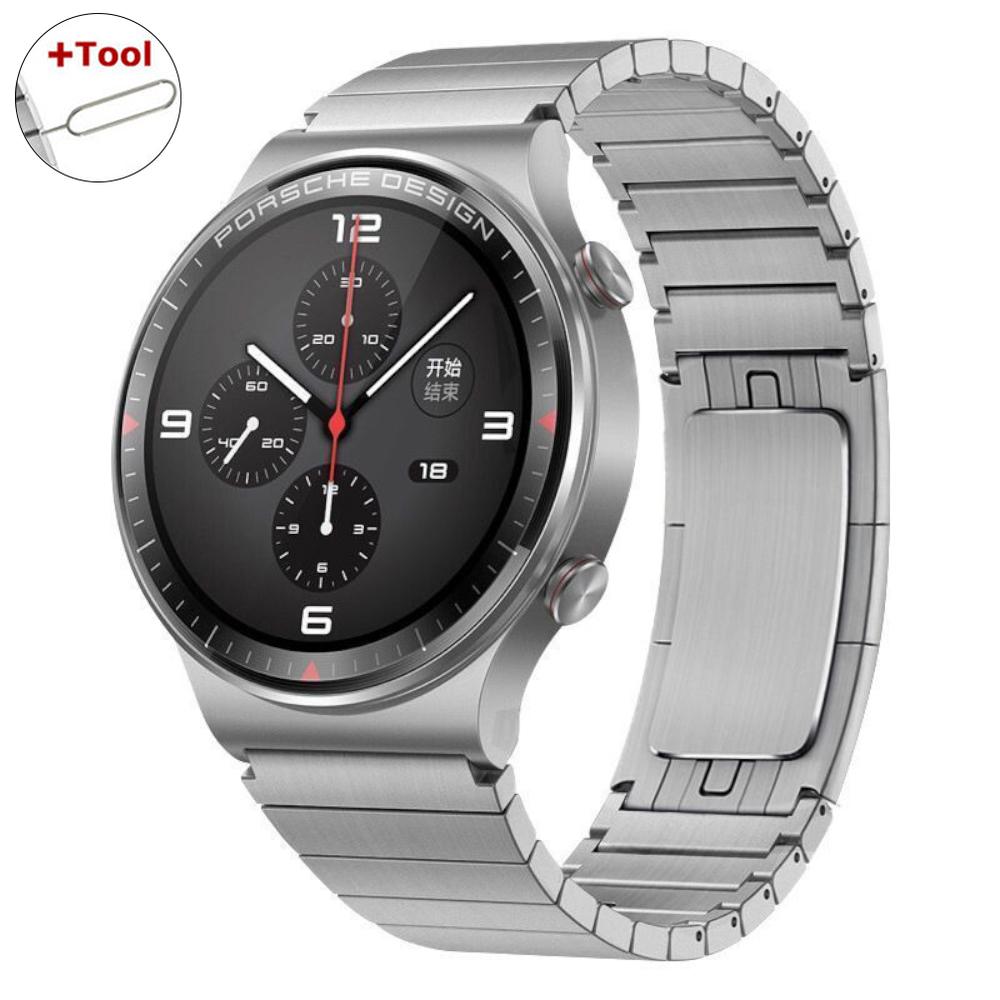 

22mm Luxury Metal Band for Huawei GT5 GT4 46mm for Huawei Watch 4 WATCH 4 Pro Ultimate Link Bracelet Stainless Steel Wristband Amazfit Watch GTR 4 срібний