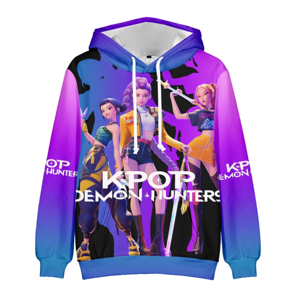 Children's Fashion Casual Long Sleeve Hooded Witch  Group Print Sweatshirt