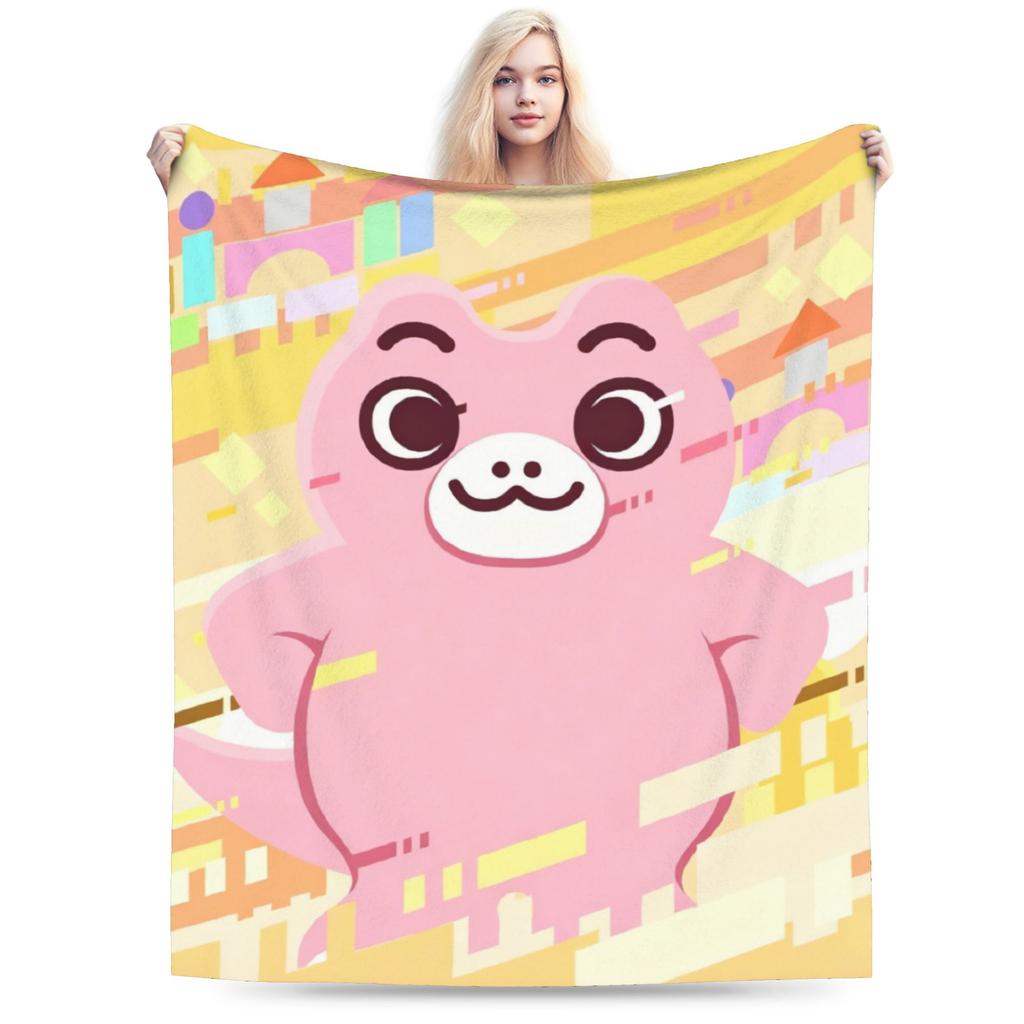 Chibi Monster Island Buddies Fleece Throw Blankets 80S Blanket For Sofa Office Super Soft Bed Rug