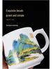 Red Ceramic Teacup Set with Logo for Commemorative Company Gifts