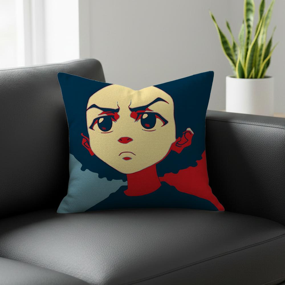 Cartoon The Boondocks Cushion Cover Natural Linen Pillowcase Set AllinOne Decor for Sofa Bedroom  Chair
