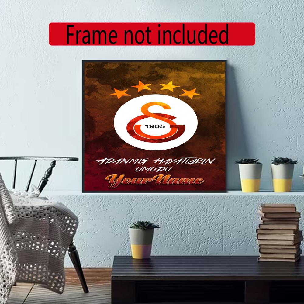 Galatasaray Personalized Name Round Diamond Painting Kit Diamond Embroidery Painting Rhinestones Mosaic Frameless Handwork Decoration Arts