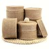 Natural Jute Fabric 1 Roll Thick Woven Jute Linen Fabric Strip Multi-Size DIY Craft Material for Belts, Christmas & Wedding Decorations