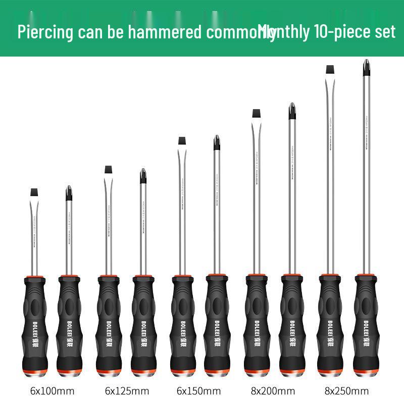 Multi-Function Screwdriver Set: Cross-Head, Slotted, Torx, Hammerable Flat-Head Tools