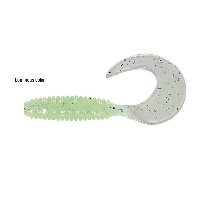 Japanese T-tail Soft Worm Jig Set: Long Cast Artificial Bait for Bass and Mandarin Fish with Curly Tail Lure