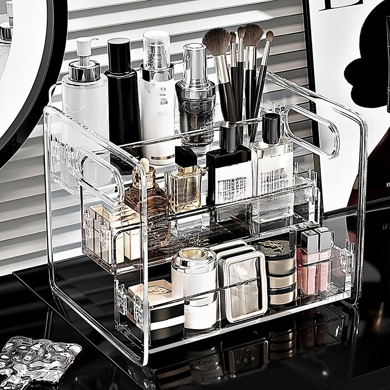 2026 Transparent Acrylic Storage Box,  Design Large-Capacity Organizer, Vanity Perfume and Skincare Product Shelf,  Makeup Brush Storage Organizer,