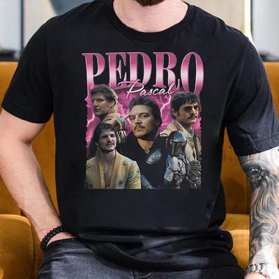 2025 Summer Actor Pedro Pascal Movie Graphic Tshirt Mens Retro Highquality Fashion Clothes 100 Cotton Oversized Tshirt