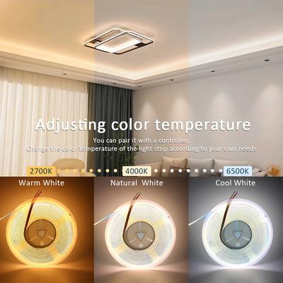 Benzi LED COB CCT 608 LED-uri/m Densitate Mare Flexibile Dimmabile Bandă LED FOB 2700K la 6500K Iluminare Schimbabilă DC12V 24V
