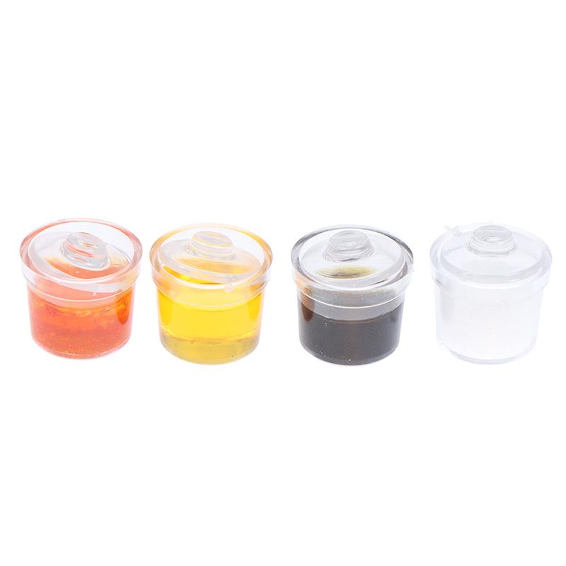 1Set 1:12 Dollhouse Miniature Chili Soy Sauce Salt Seasoning Jar Kitchen Decor