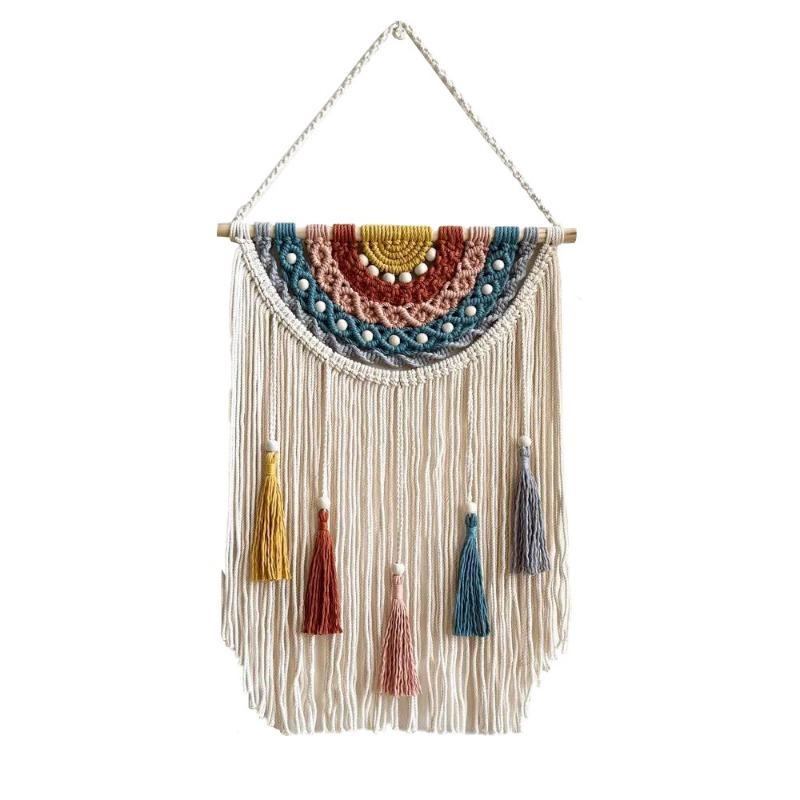 1/2pcs Colorful Cotton Rope Wall Hangings Home Decorations Bohemian Style Hand-woven Tapestries Photo Props