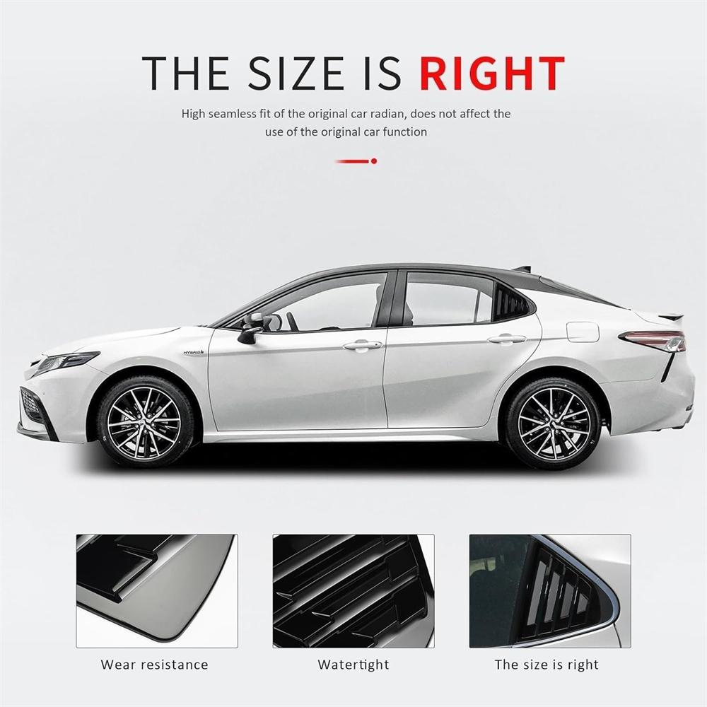Rear Side Window Louvers for 2018-2024 Toyota Camry Air Vent Scoop Covers