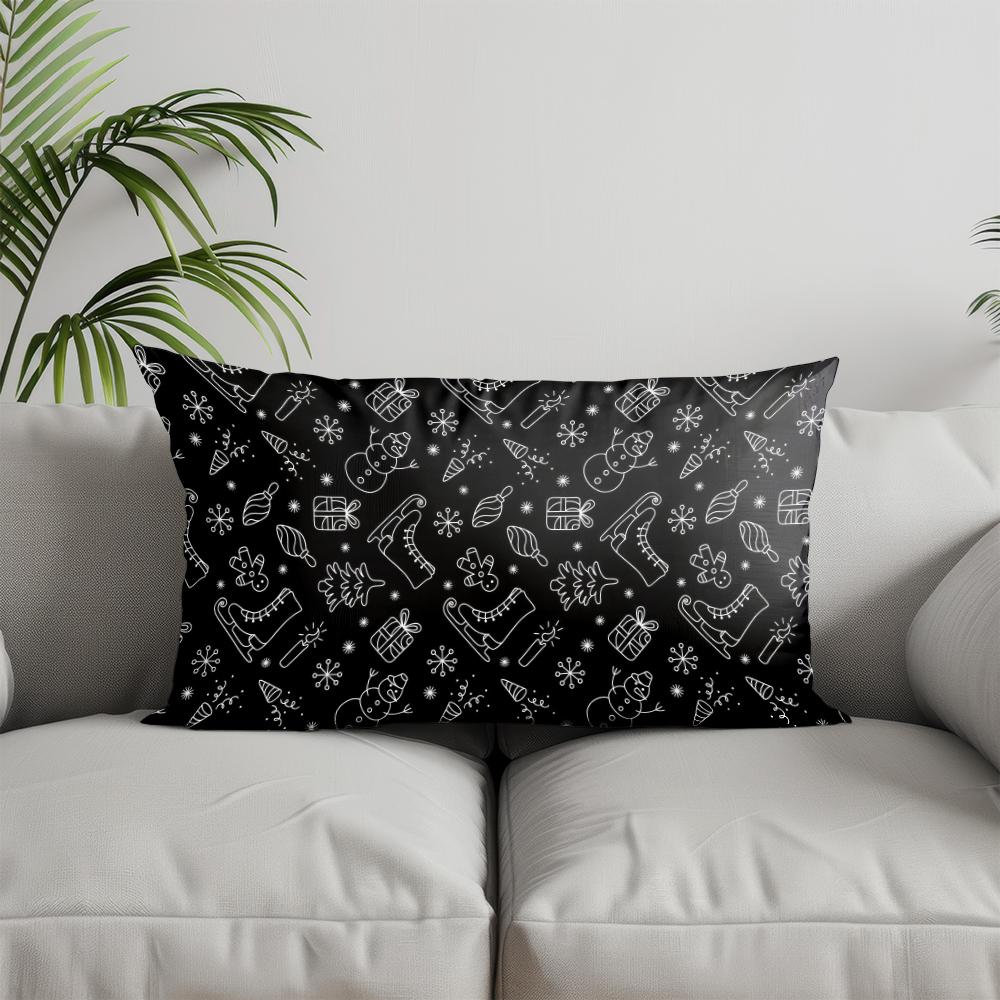 Home Decor Cute Dog Pattern Throw Pillow Suitable For Sofa Bedroom Car Pillow Cover Cushion Rectangular Back Cushion