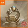 BFCLUB Silver Color Personality Moonstone Wide Adjustable Retro Ring Fine Jewelry For Women Party Elegant Accessories