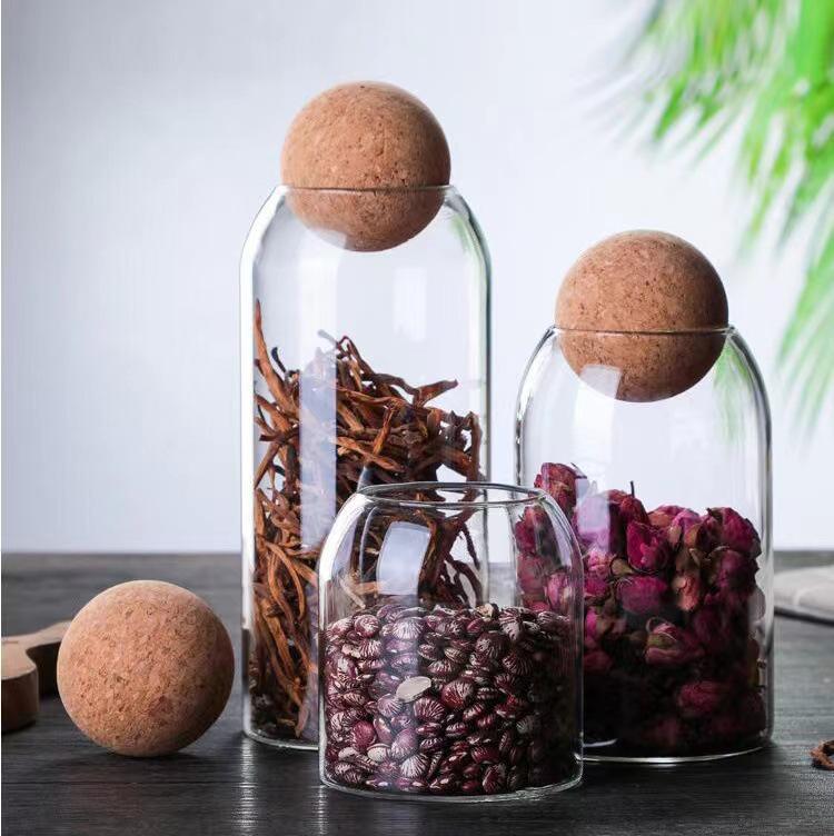 Heat-Resistant Airtight Glass Jar for Tea, Coffee Beans, and Fruits – Transparent Storage and Display Bottle