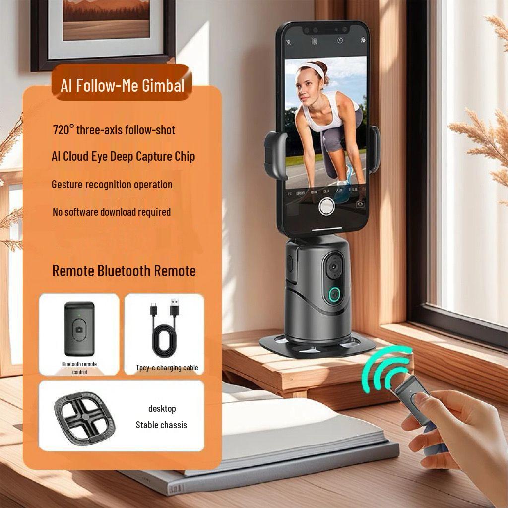 360° Rotating Selfie Stick & Face Tracking Gimbal for Live Streaming
