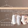 5Pcs Non-slip Clothes Hanger with 8 Clips Stainless Steel Sock Hangers  Closet Storage