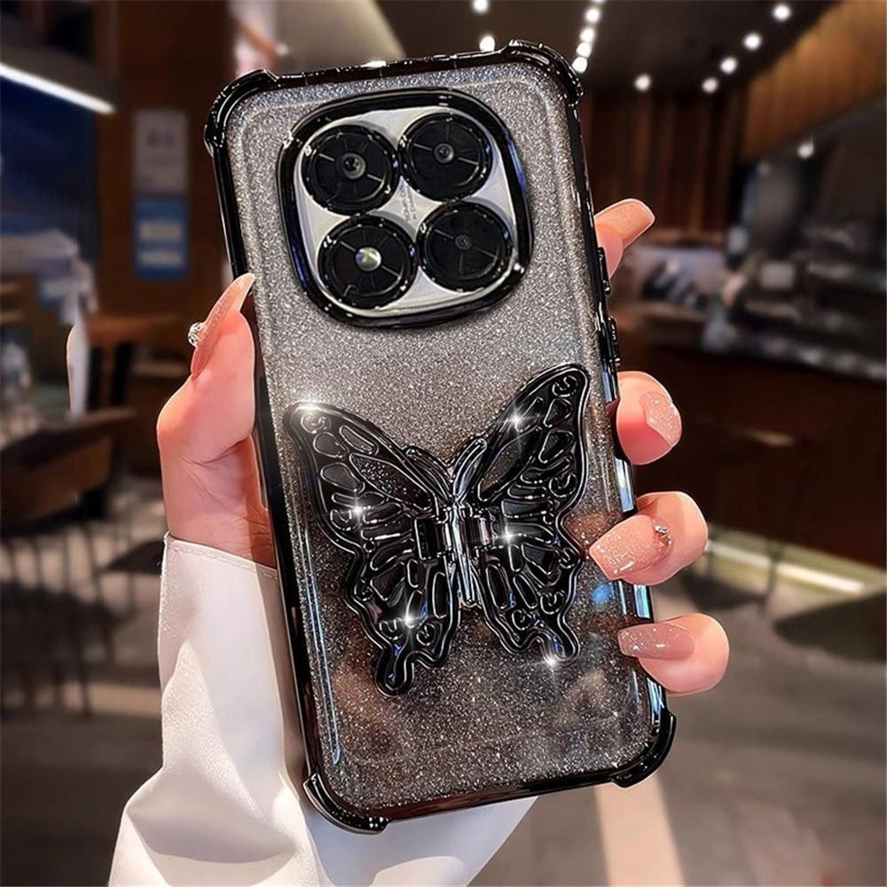 

Чехол для телефона с подставкой-бабочкой для Huawei P30 Lite P40 P50 P60 Pura 80 70 Pro Mate 50, блестящий, противоударный, мягкий силиконовый, с подставкой For Mate 70 Pro