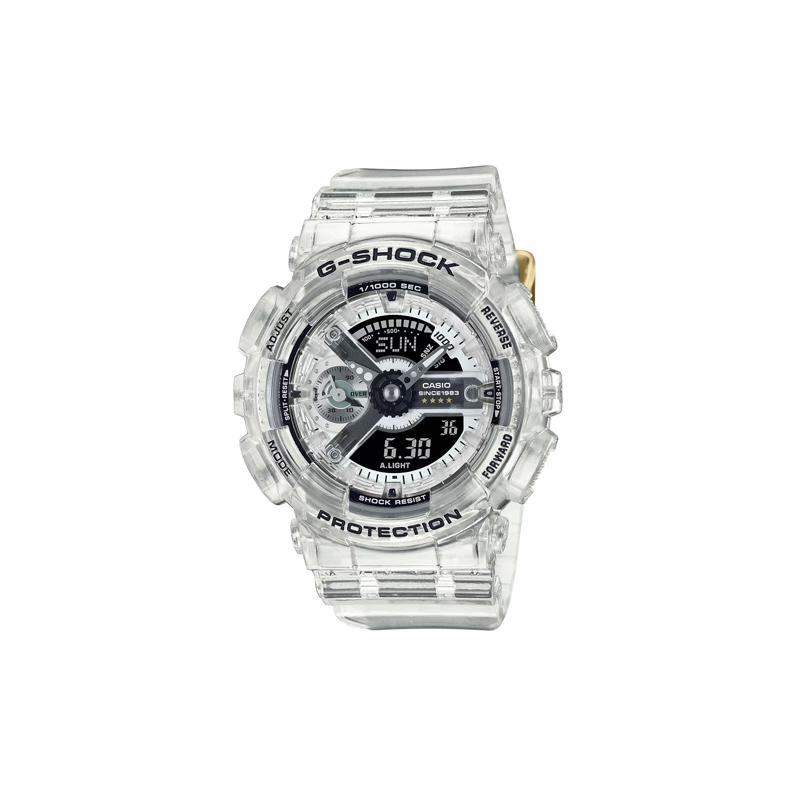 

Casio LCD/Pointer Dual Display Series G-SHOCK Series 40th Anniversary CLEAR REMIX 200m Waterproof Quartz Movement Resin Strap Japanese GMA-S114RX-7AJR чорний