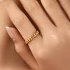 18K Gold Plated Heavy Metal Unisex Ring with High Texture - Eco-Friendly European & American Style