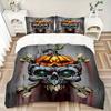 3pcs bedding set Pumpkin Skull Includes 1 Comforter + 2 Pillowcases, Without Pillow Inserts, Soft Comfortable, Lightweight Breathable, Print