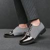 Fashion New Men's Bowtie Mixed Color Patent Leather Oxford Shoes Designer Formal Wedding Dress Homecoming Footwear