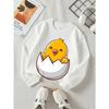 Girls' Crewneck Sweatshirt Cute Chick Hatching From Egg Shell Machine Washable, Spring And Autumn, Sportswear And Casual Wear