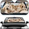 Funny Dogs Family Ride Sun Visor Car Front Windshield Shade UV Block Heat Shield Foldable Universal Fit Cover