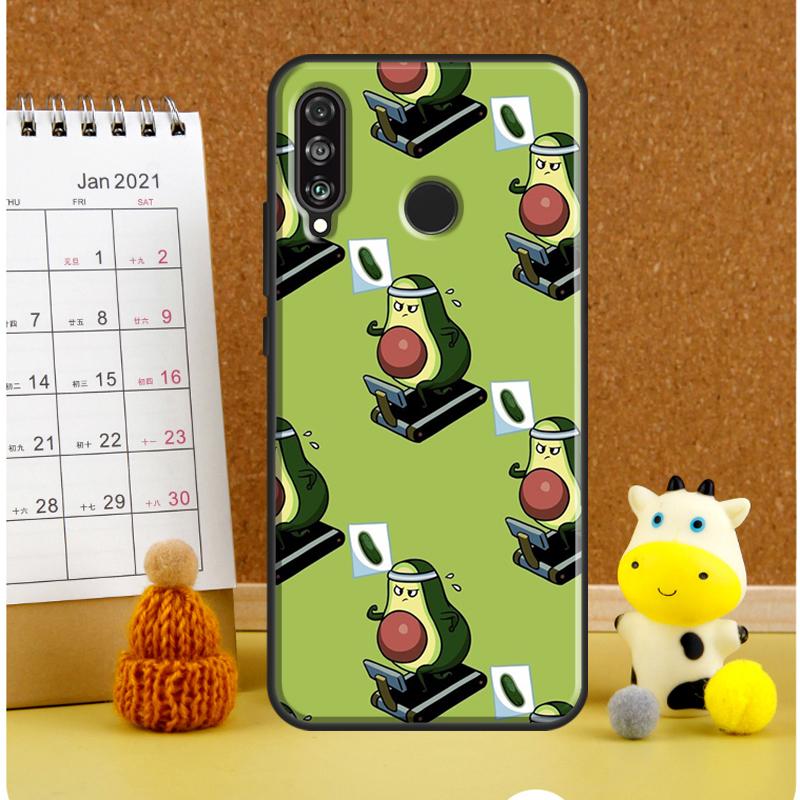 Cute Cartoon Avocado Fitness Case For Huawei P30 Pro P20 P40 Lite Nova 11i 8i 3i 11 9 10 SE 5T Y60 Y70 Y90 Y61 Y91 Cover