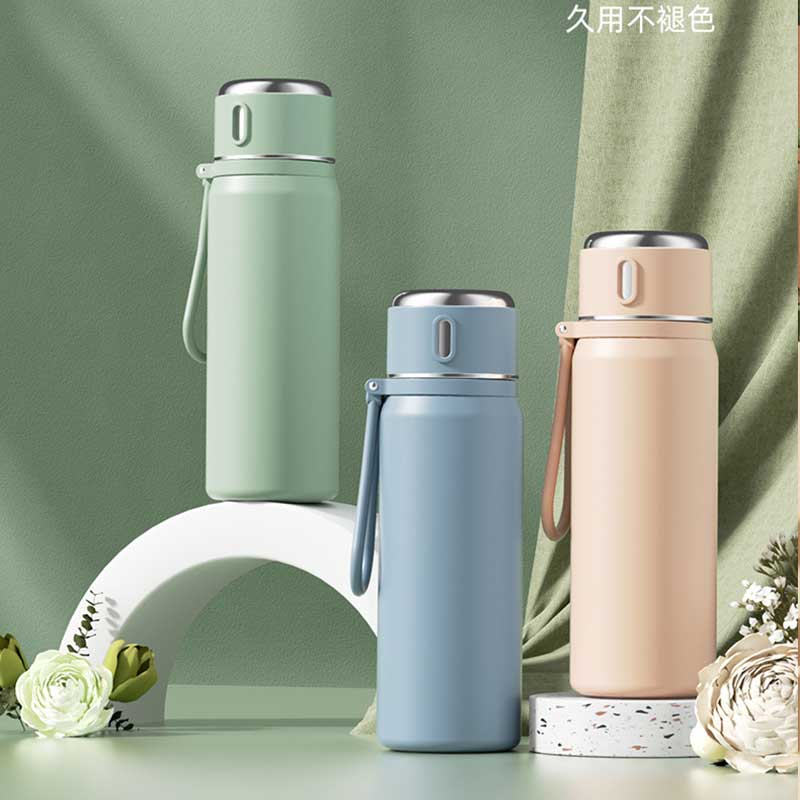 550ml Smart 316 Stainless Steel Thermos Cup with Tea Cup Vacuum Flasks Home Outdoor Portable Water Cup Thermos Bottle