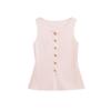 Women S Fashion Sleeveless Vest With Gold Buttons Casual Style