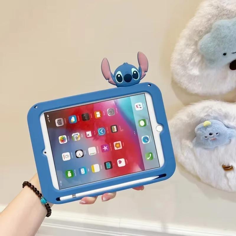 Cute Cartoon Stitch Silicone Stand Tablet Protective Case Samsung Galaxy Tab S6 A7 Lite A8 A9 Plus 8.7 11 T510 T290 8.0 Inth New