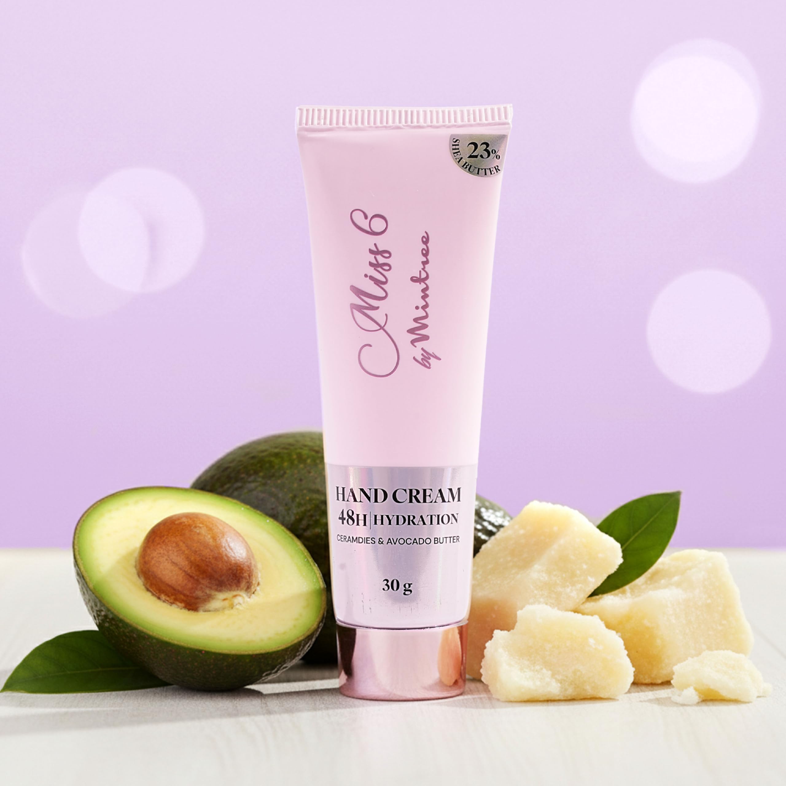 Mintree Hand Cream for Women, Lightweight & Hydrating with Shea Butter, Avocado Butter, Ceramides & Squalane, Pink | 48 HR Moisture & Floral Scent