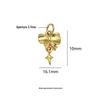 Sterling Silver Lotus Bow Copper Coin Wealth Attracting Spacer Bead Pendant for DIY Jewelry