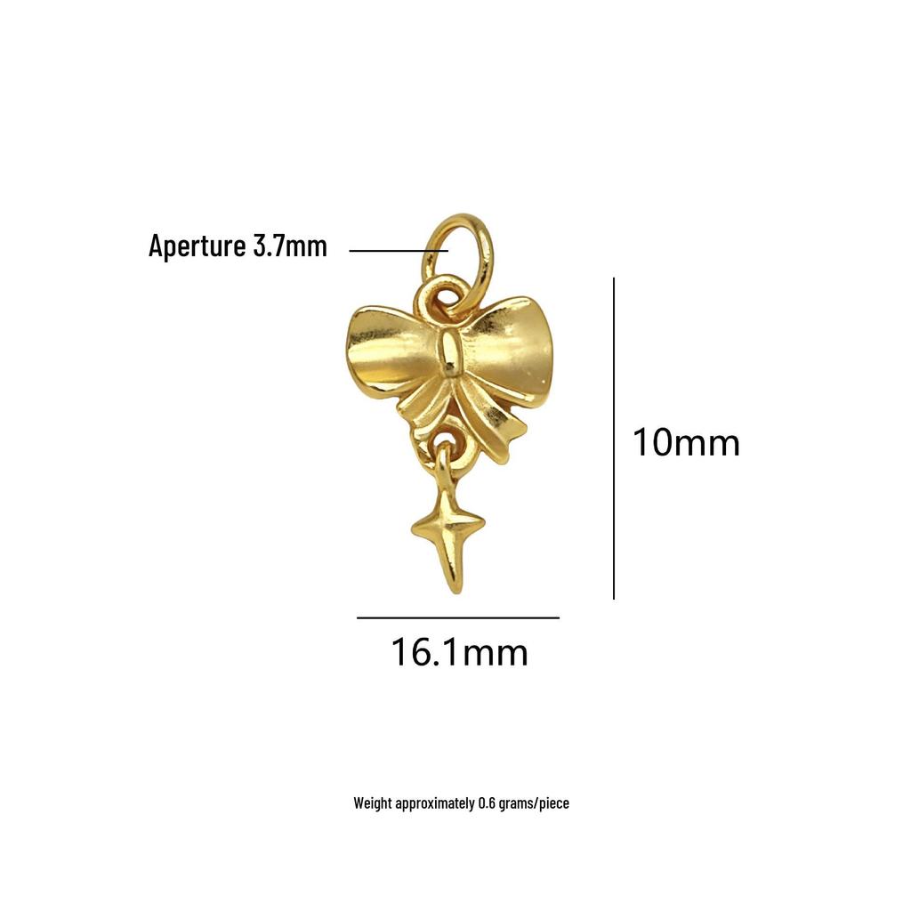 Sterling Silver Lotus Bow Copper Coin Wealth Attracting Spacer Bead Pendant for DIY Jewelry