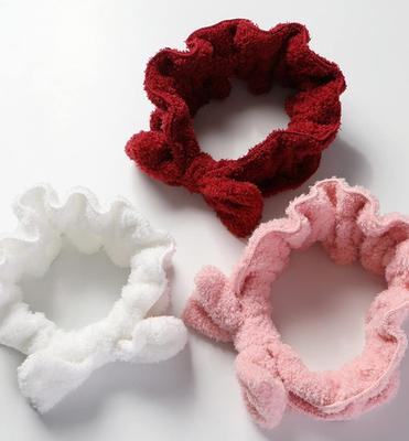 Wasch-Haarband Einfacher Haar-Turban mit Schleife [Gesichts-3-Farben-Set] Flauschig, Niedlich, (Rot, Weiß, Rosa)