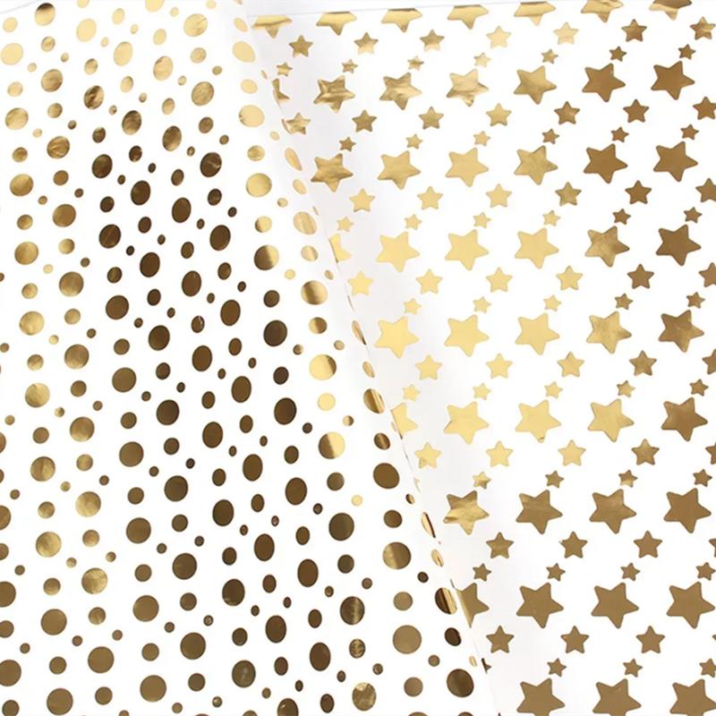 Christmas Gift Wrapping Paper, Gold Star New Year Gift Box Packaging Paper, DIY Crafts Supplies Christmas, Tissue Paper ,10SHEET