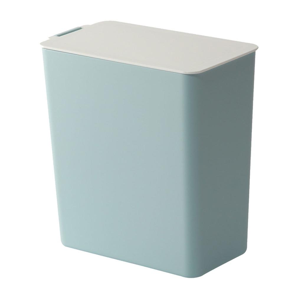 

Waste Container PP Mini Trash Can Compact With Lid Countertop Trash Can Small Pink Desktop Garbage Bin Home Use синий