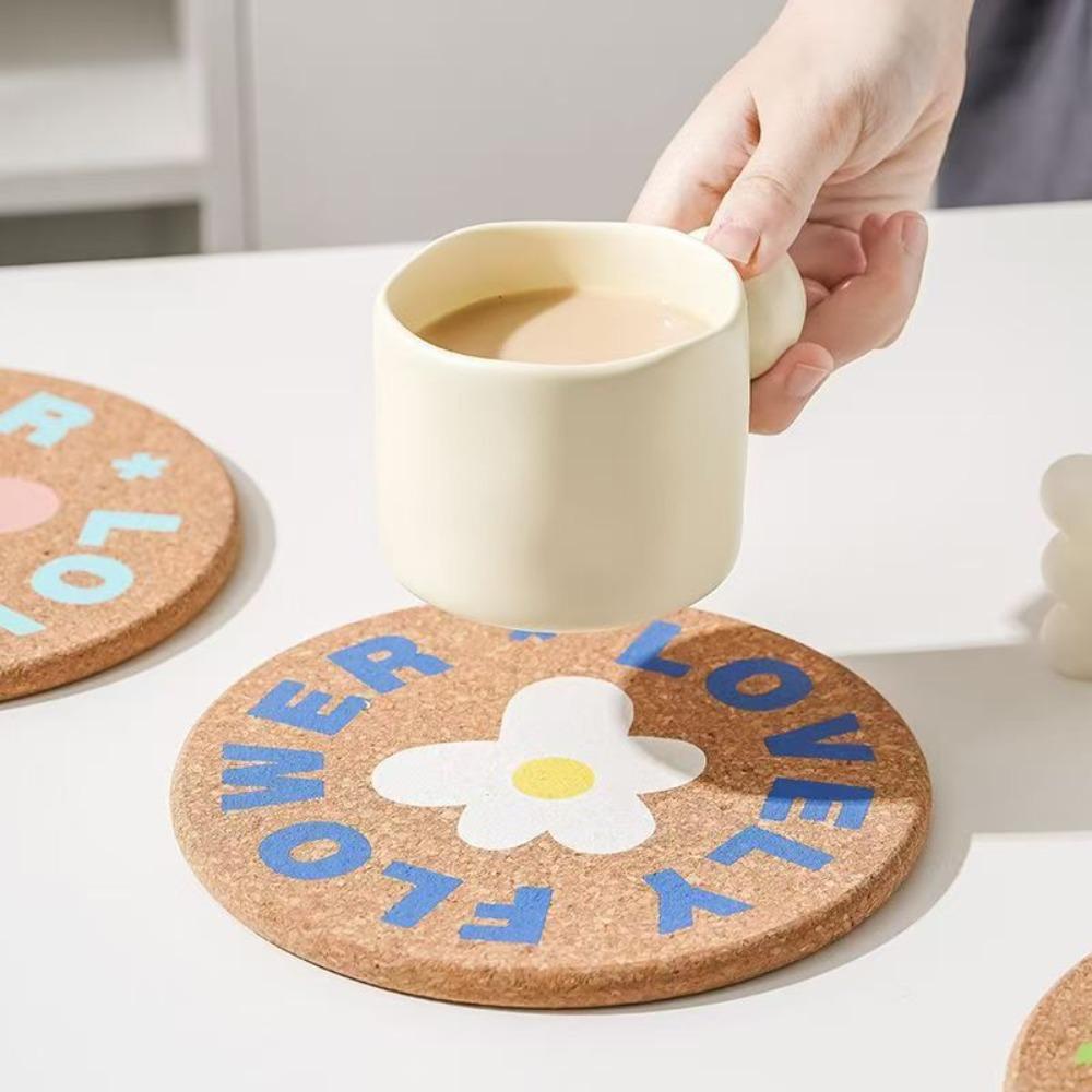5pcs/set Heat Resistant Cork Coaster with Storage Rack Pot Pad Insulation Pad  Dish