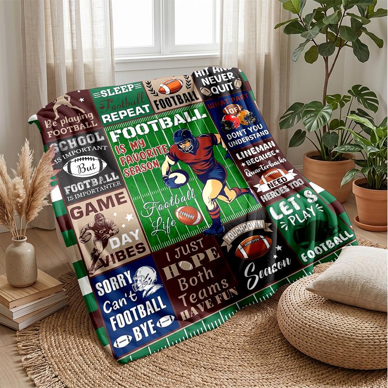 Football Helmets and Gear Theme blanket Lightweight Warm Flannel Blanket Decorative Throw Blanket for Home Decoration