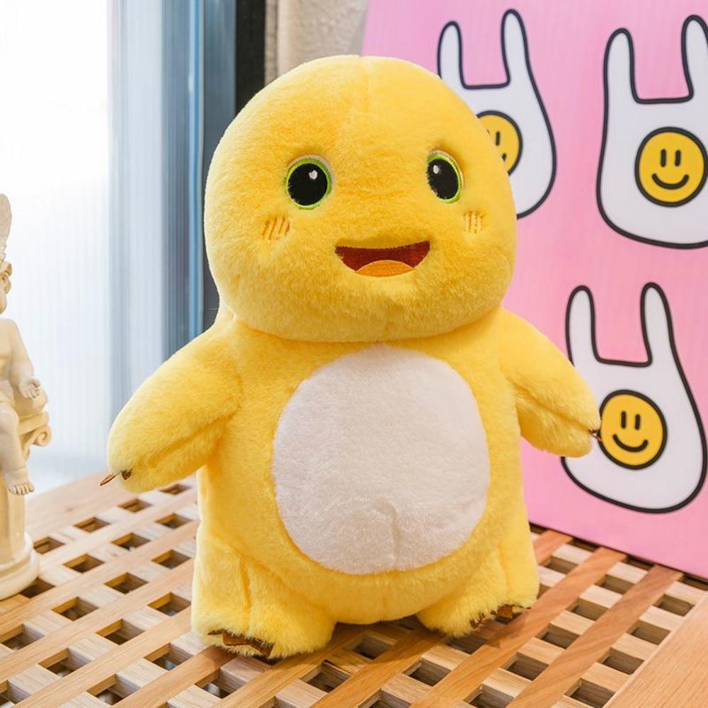 35CM Cute Milk Dragon Plush Toy Yellow Round Head Big Eyes Popular Doll Send Children Color Birthday Gifts