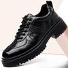 Fashion British Cowhide Casual Platform Shoes for Men Spring Autumn Soft-soled New Designer Fashion Retro Leather Business Male Shoes