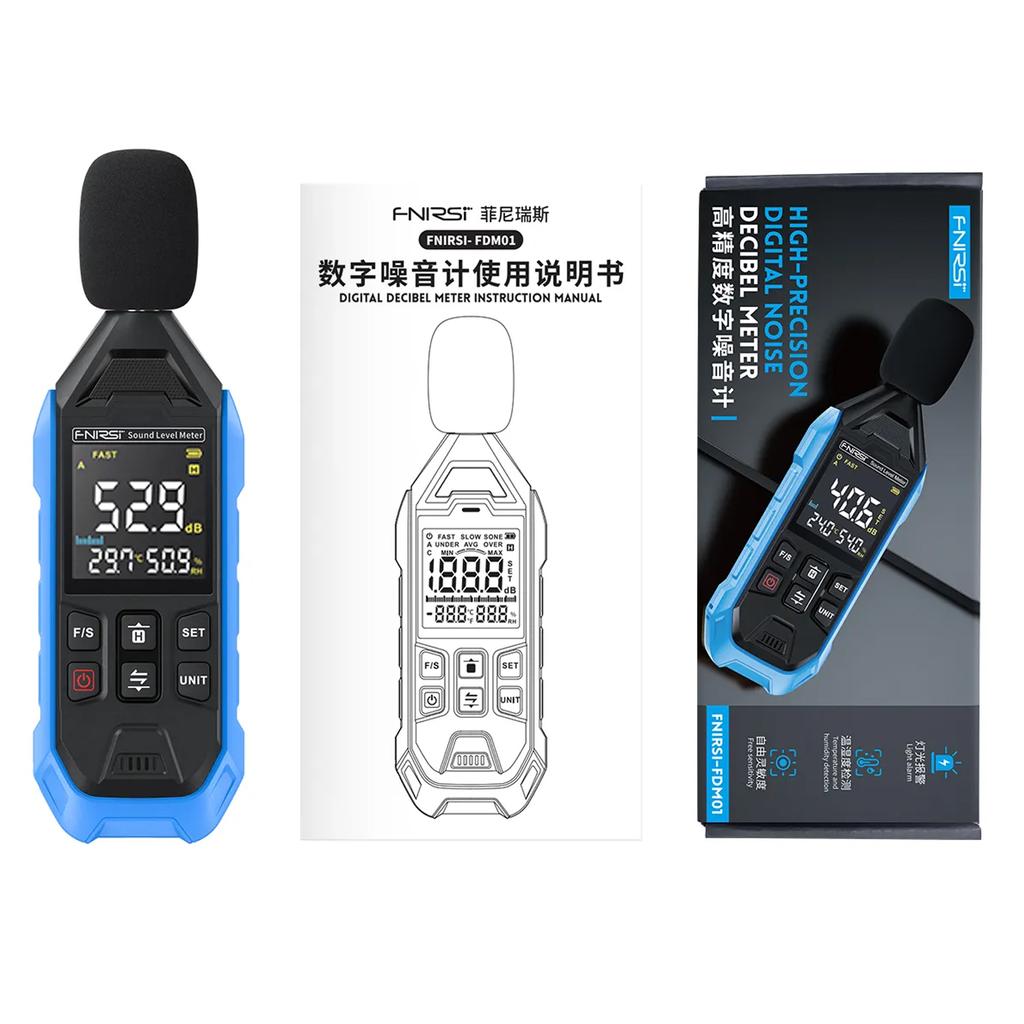 Produktbild von Digitaler Schallpegelmesser 30-130 DB - Handliches Lärmmessgerät Mit LCD Display Für Innen Und Außen